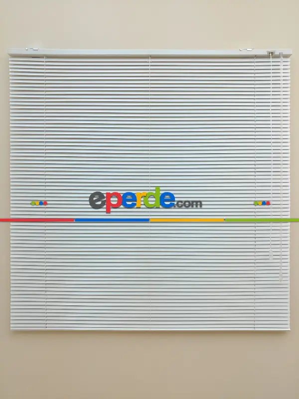 Beyaz - Alüminyum Jaluzi Perde - 16mm Kalınlığında- Beyaz
