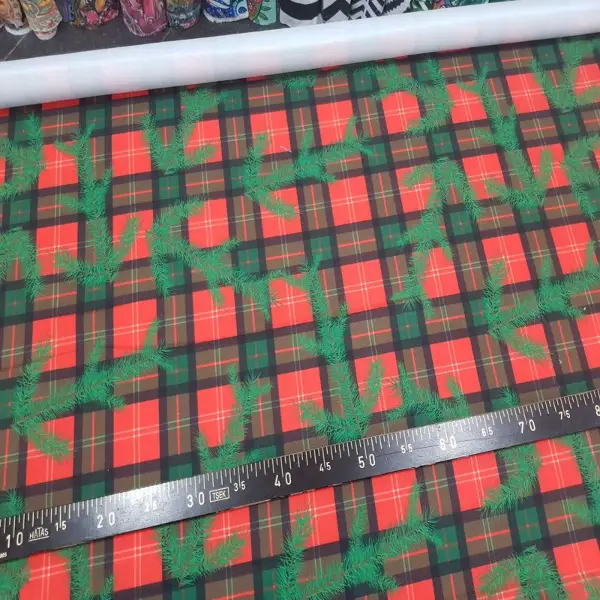 Çam Ekose Desenli Fon Perde Evm880 Kumaşı Kalındır Duck Bezi Değildir-  Çok Renkli 2