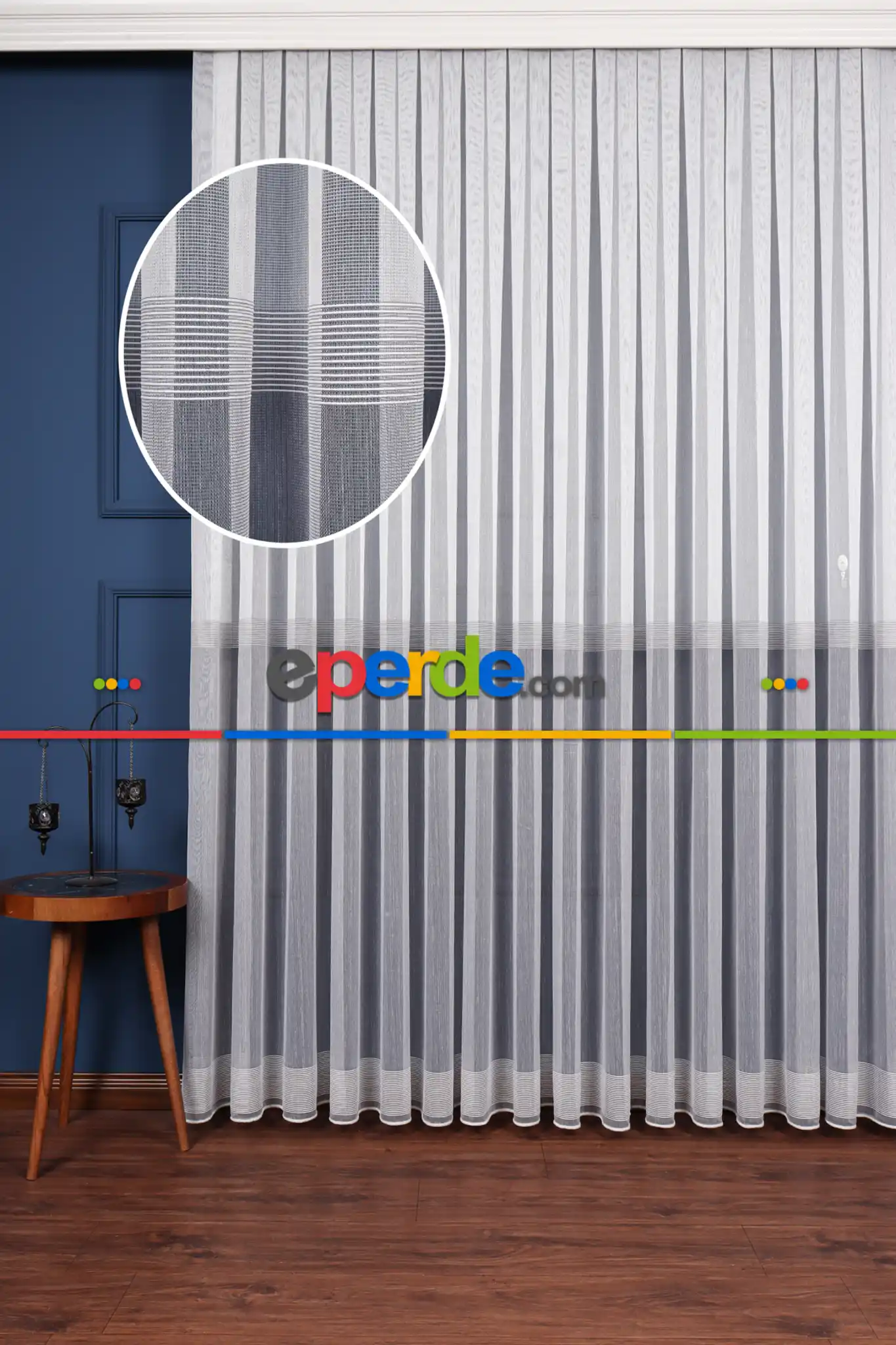 Palermo Düz Tül Perde Ekru-antrasit Gri