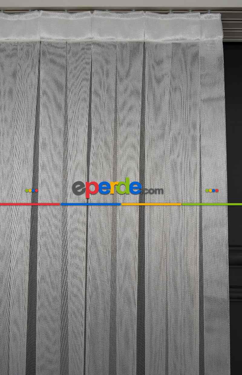 Salon - Ekru Döner Zırh Dökümlü Tül - İtinalı Dikiş - Yalancı Fon Ve Kruvaze Model Seçeneği - Kurşunlu Tül