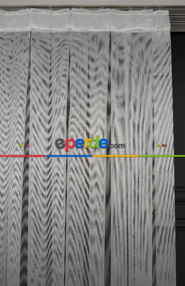 Ekru Döner Zırh Dökümlü Tül - İtinalı Dikiş - Yalancı Fon Ve Kruvaze Model Seçeneği - Kurşunlu Tül