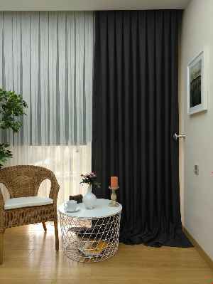 Keten Füme Antrasit Renk Düz Fon Perde ( )- Füme