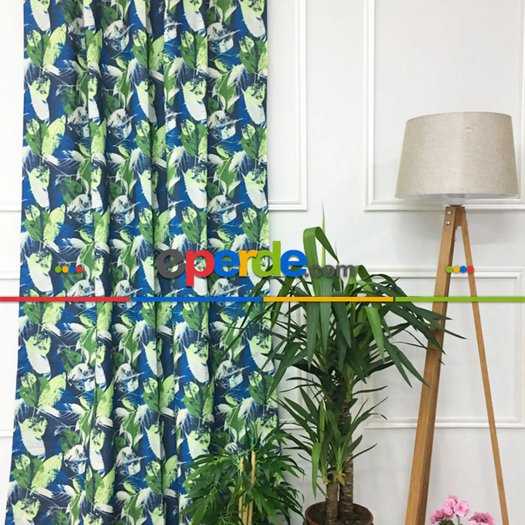 Mutfak Fon Perde Baskılı- Yeşil