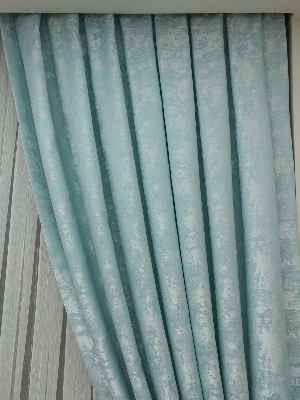 Açık Mavi Renk Jakar Desenli Fon Perde- Mavi Açık-mavi Doymamış