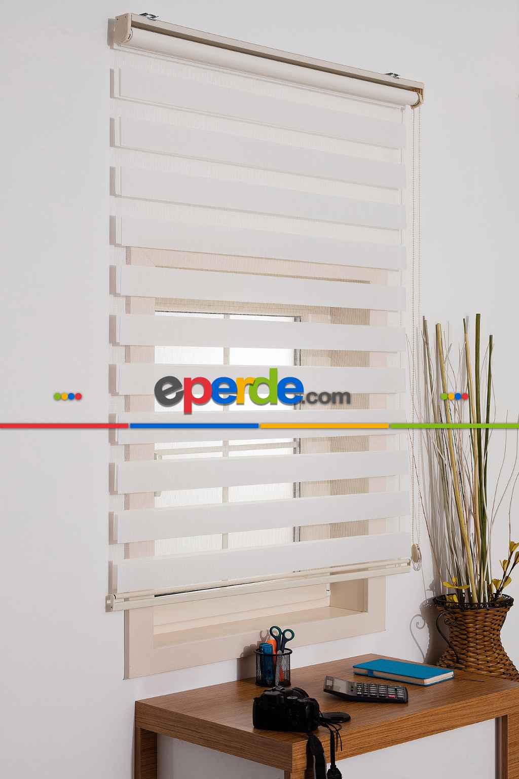 Beyaz Düz Zebra Perde- Beyaz