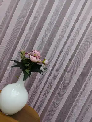 Toz Pembe Ekru Degrade Geçişli Düz Tül Perde- Pembe-pembe Açık-ekru - Kurşunlu Tül