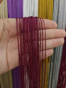 Bordo Rengi İp Perde İnce Zincir Serisi- Bordo