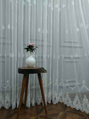 Tül Perde Geniş Etek Grek- Ekru