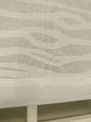 Beyaz Desenli Stor Perde- Beyaz