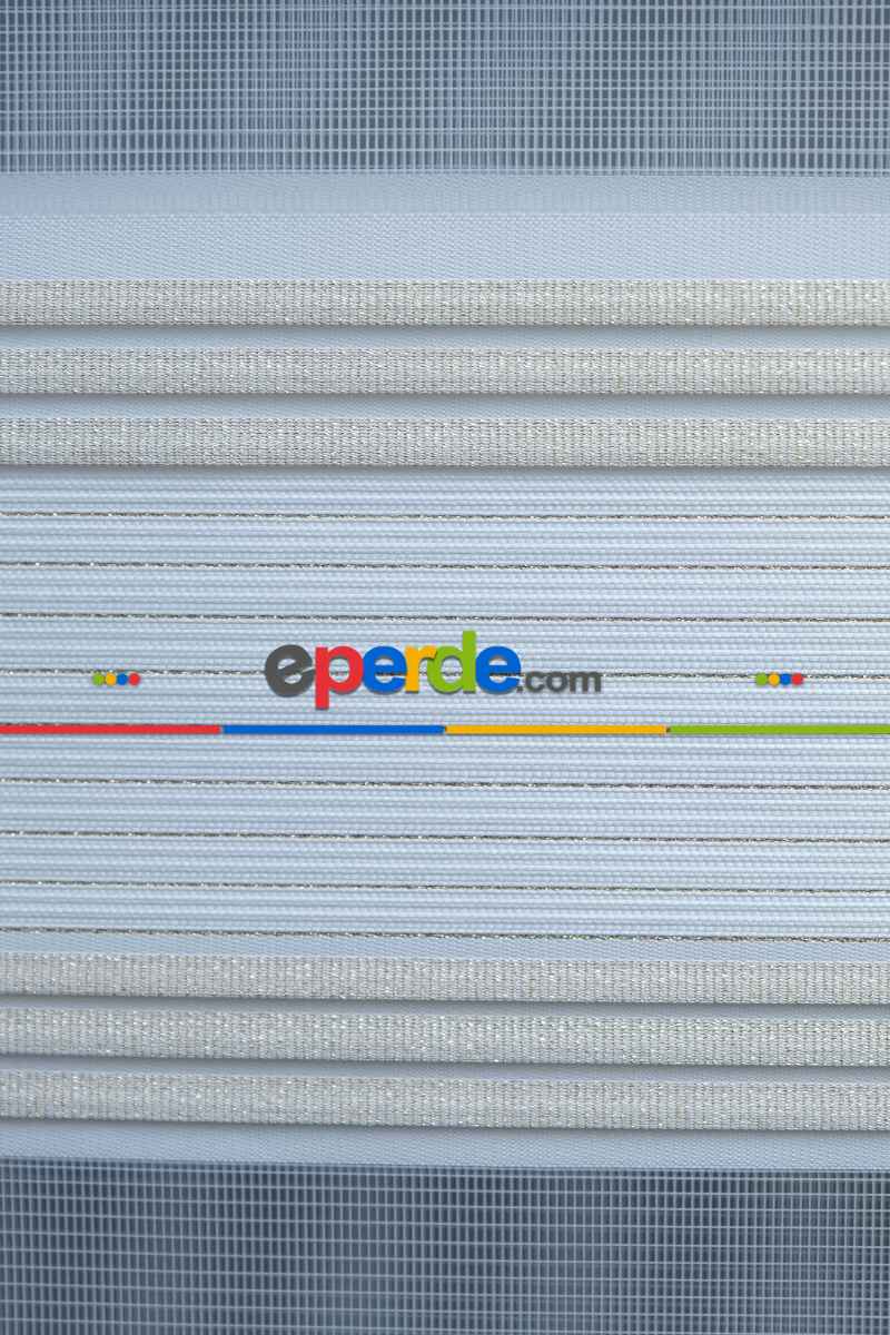 Yatak Odası - Zebra Perde Simli Pileli Yüksek Kalite Pliseli Zebra - Kornişe Kolay Montaj Ayağı Seçenekli - Standart Metal Kasalı