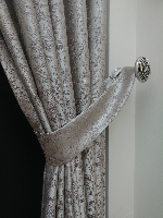 Gri Krem Desenli Jakar Fon Perde (180cm En)- Gri-füme-antrasit-krem Açık Gri Füme Antrasit - Krem