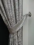 Patinedesenli Gri Krem Desenli Jakar Fon Perde (180cm En)- Gri-füme-antrasit-krem Açık