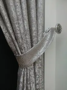 Gri Krem Desenli Jakar Fon Perde (180cm En)- Gri-füme-antrasit-krem Açık