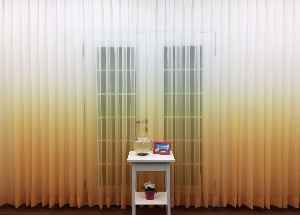 Turuncu Sarı Ekru Degrade Geçişli Düz Tül Perde- Sarı-turuncu-ekru