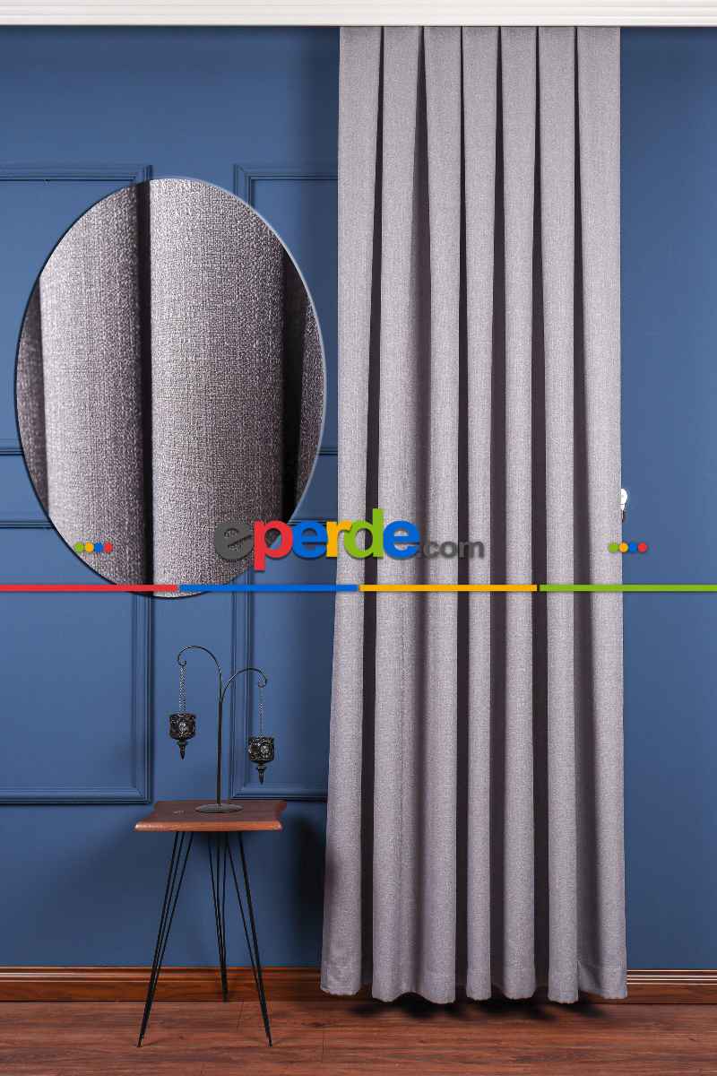 Gri Jakar Dokuma Fon Perde