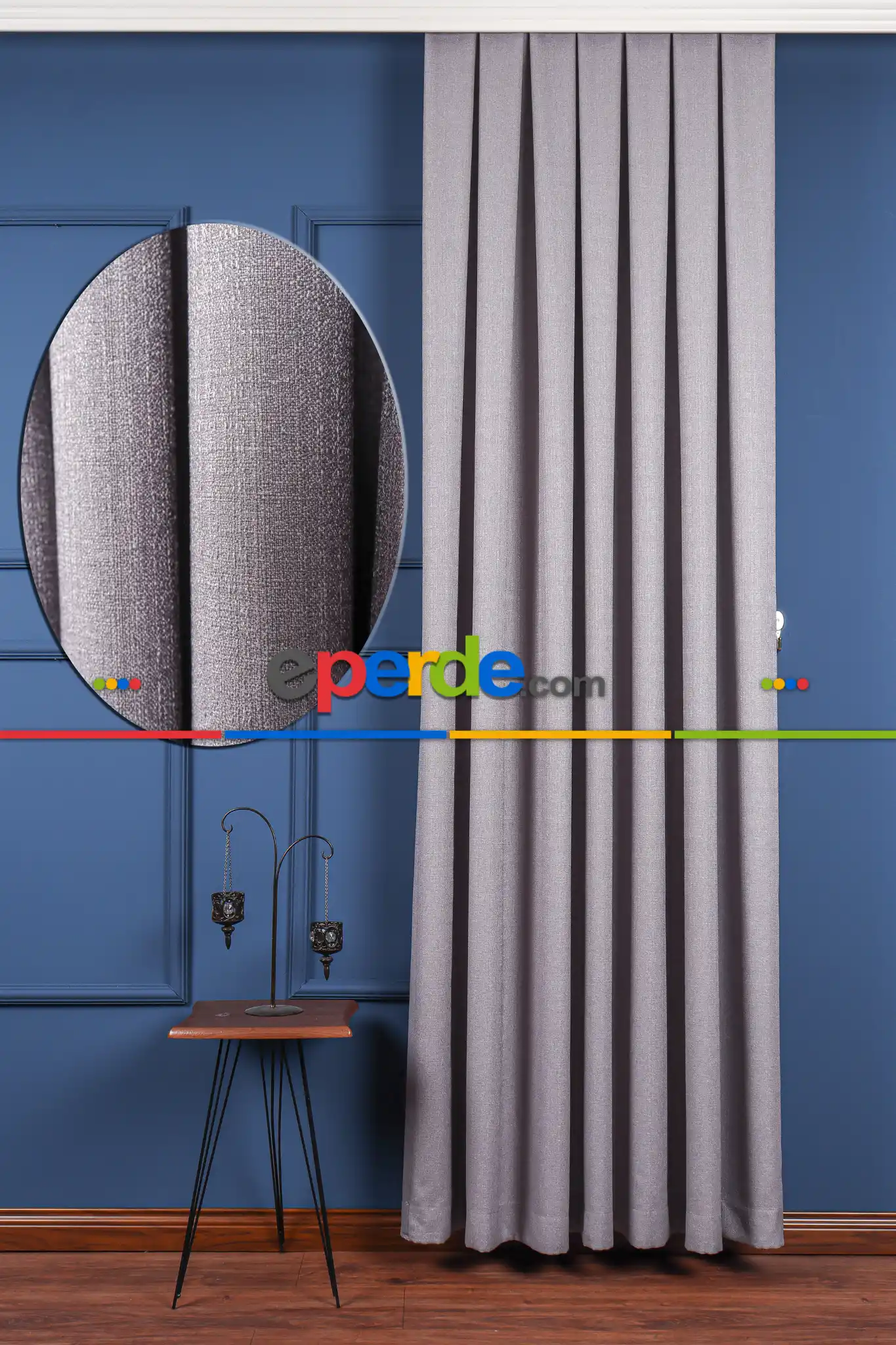 Gri Jakar Dokuma Fon Perde