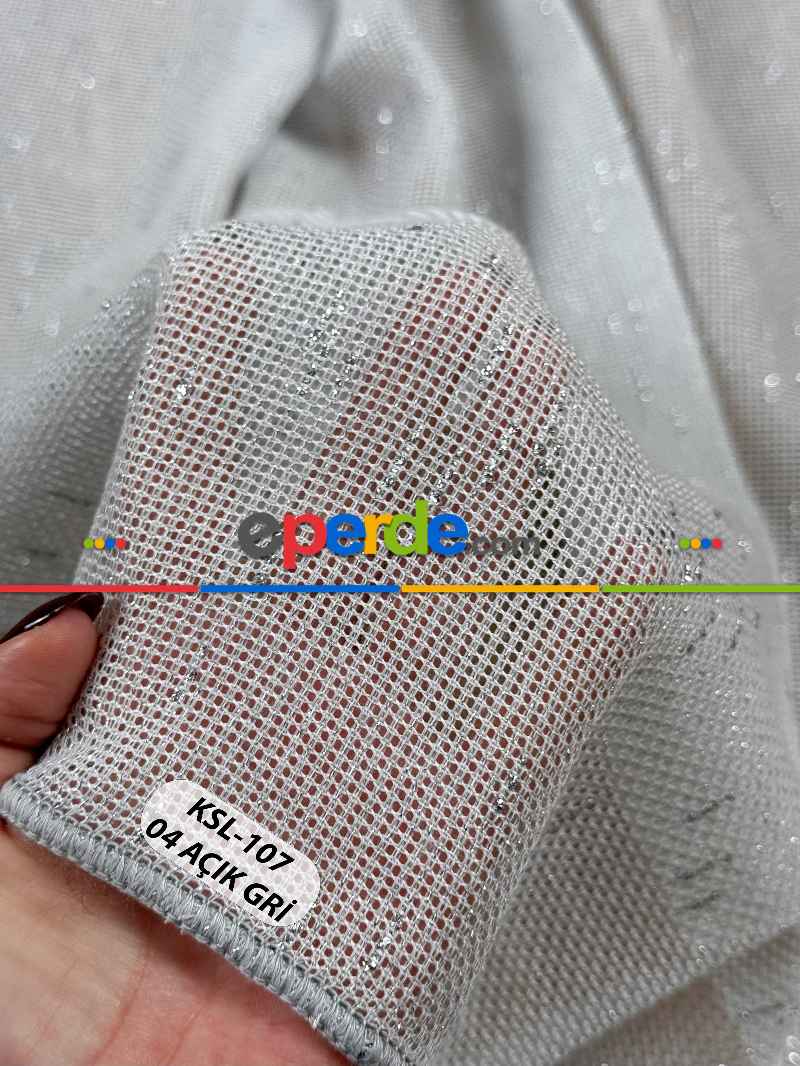 Simli Özel İplik Doğal Doku Düz Tül Perde - Özel Dokuma Ağır Gramajlı Premium