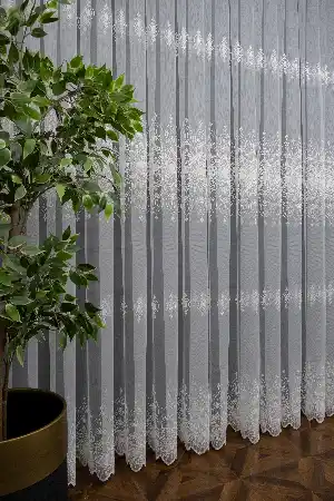 Brillant Güneş Desen Salon Tül Perdesi Tasarım Modern Tul