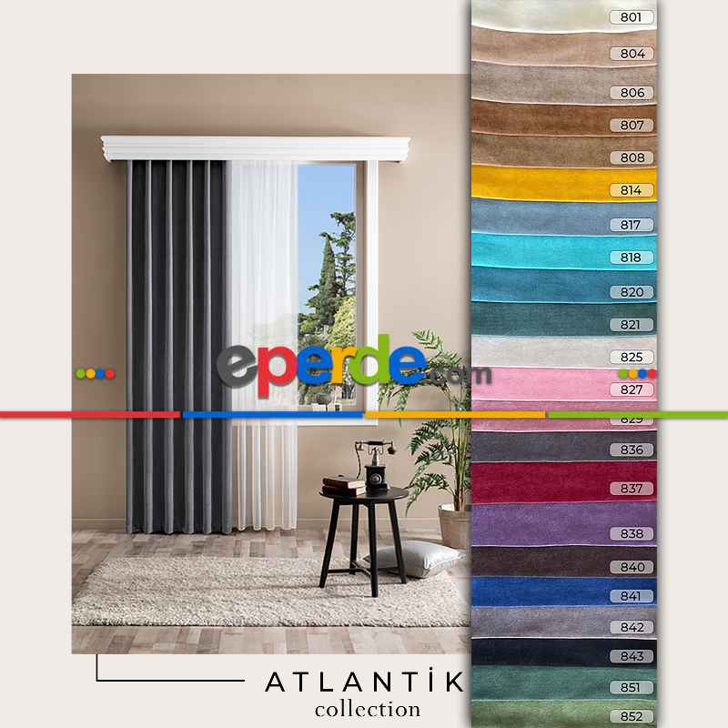 Yatak Odası - Gri Ve Antasit Kombinli Fon Perde