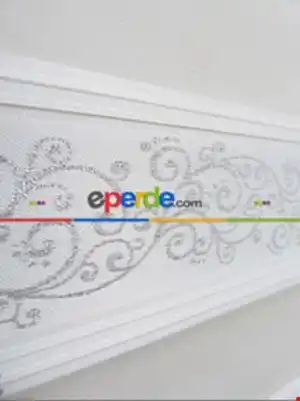 Mutfak- Salon Zebra Perde - Fırsat!!! Zebra Perde Jakar Desenli Pileli- Beyaz