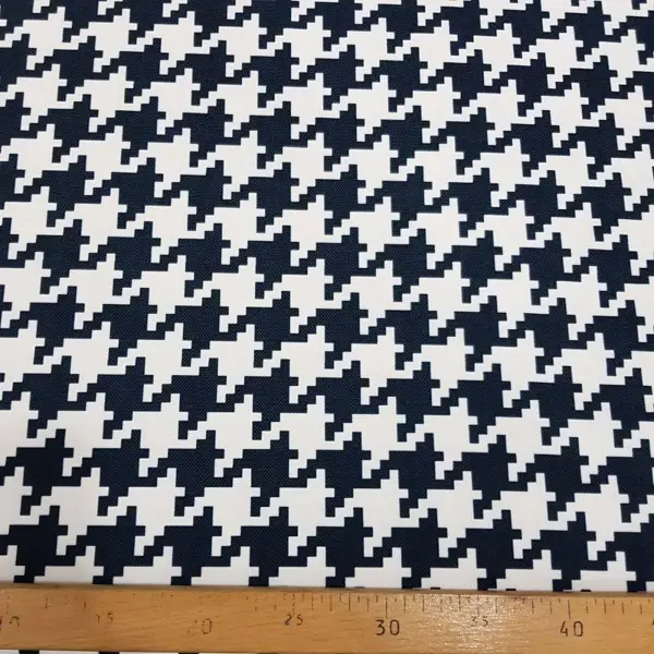 Salon Fon - Beyaz Siyah Kazayağı Desenli Fon Perde - Kumaşı Kalındır Duck Bezi Değildir- Siyah-Beyaz