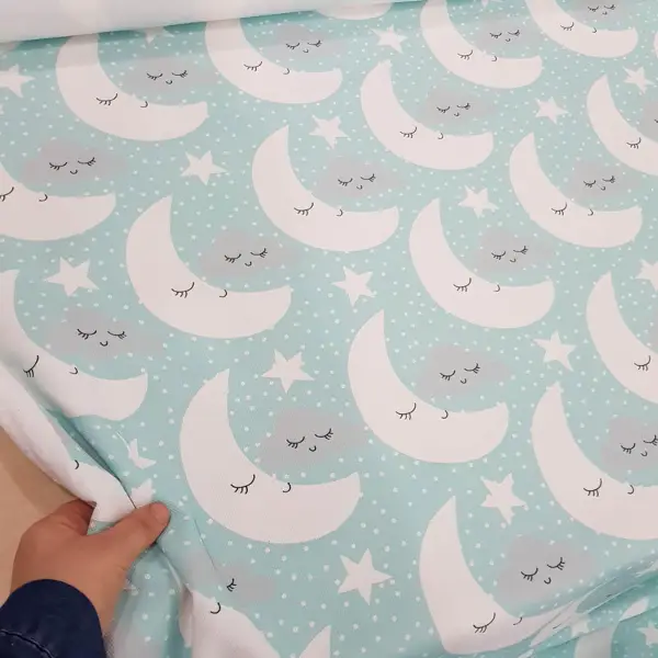 Çocuk Odası Fon Perde K443c - Kumaşı Kalındır Duck Bezi Değildir.- Mavi-Beyaz-Mavi Açık-Çok Renkli