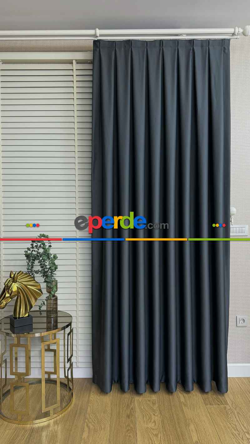 Antrasit Gri Blackout - Karartma Fon Perde, Premium Kalite Serisidir, %95 Işığı Keser