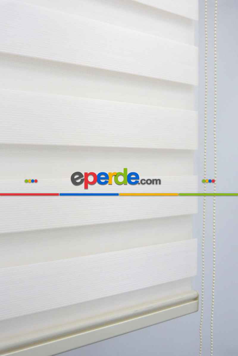 Oturma Odası - New Düz Zebra Perde- Krem Açık