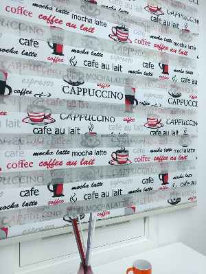 Mutfak Zebra Perde Desenli- Siyah Kırmızı