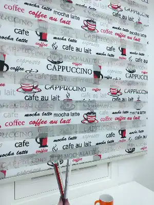 Mutfak Zebra Perde Desenli- Siyah Kırmızı