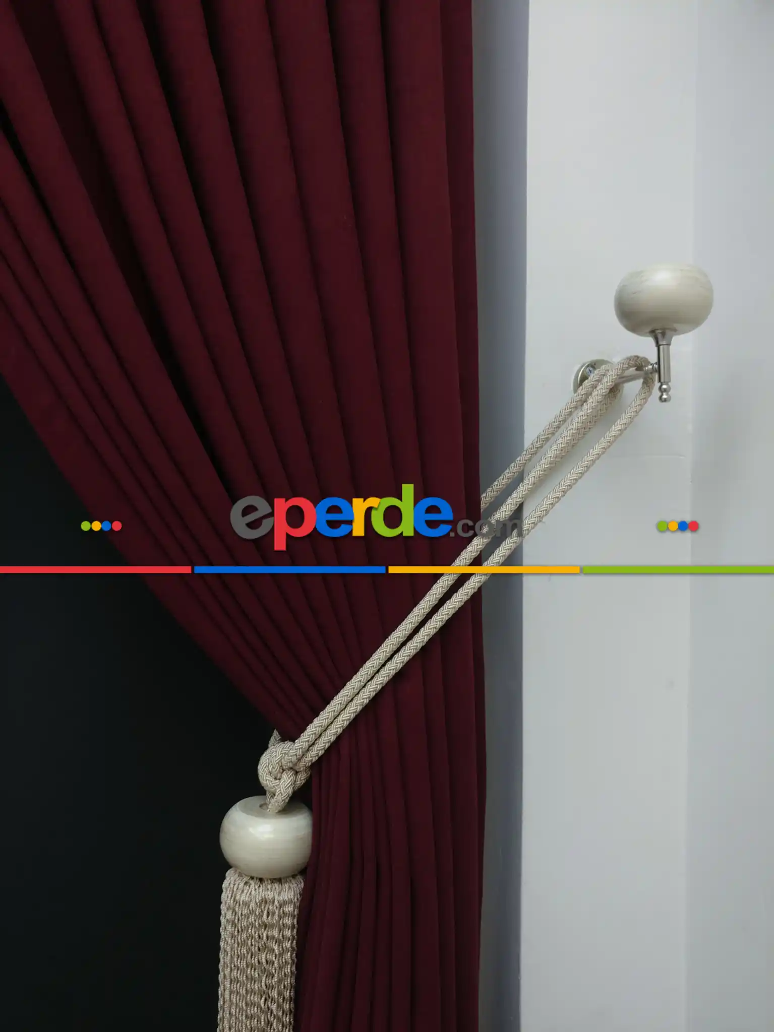 Düz Renk Dökümlü Fon Perde (150)- Bordo