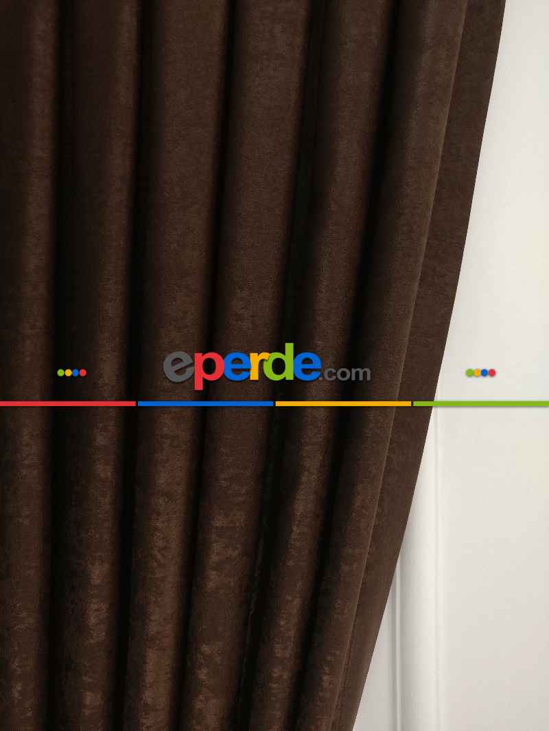 Salon - Soft Fon Perde Sütlü Kahve Dökümlü En - Sütlü Kahve