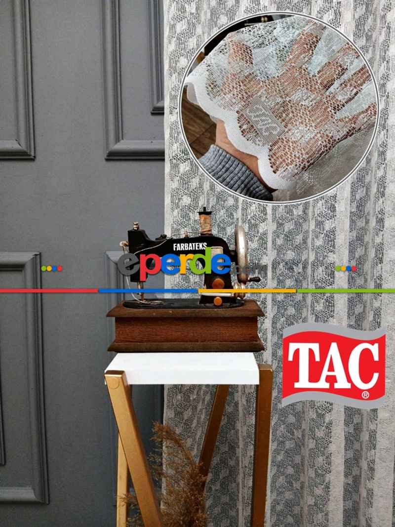 Taç Atlas Örme Ütü İstemez Kırışmaz Tül Perde