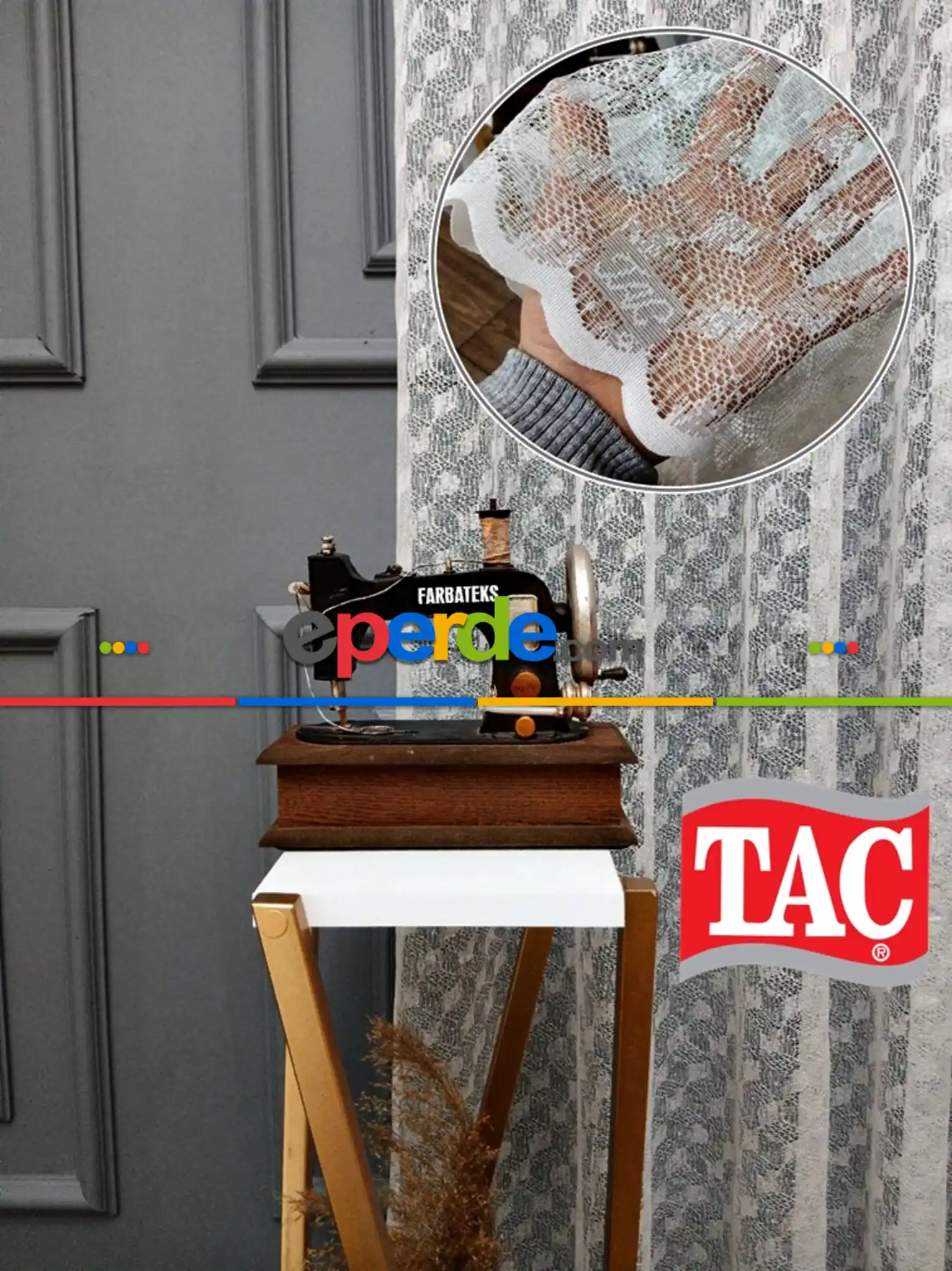 Taç Atlas Örme Ütü İstemez Kırışmaz Tül Perde