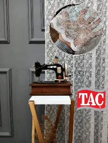 Taç Atlas Örme Ütü İstemez Kırışmaz Tül Perde