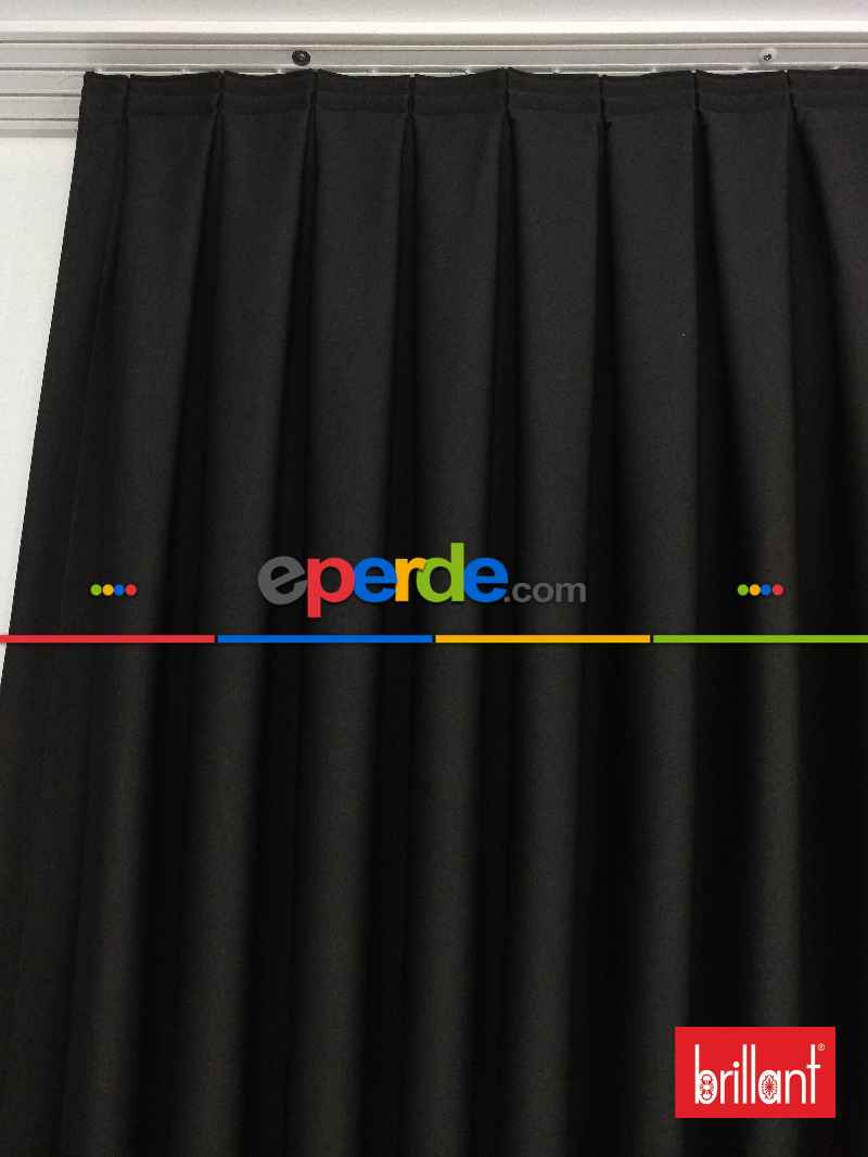 Brillant Karartma Blackout %100 Siyah Renk Fon Perde- Siyah