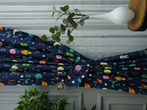 Uzay Desenli Fon Perde Evm833 Kumaşı Kalındır Duck Bezi Değildir- Mavi-Beyaz-Pembe Koyu