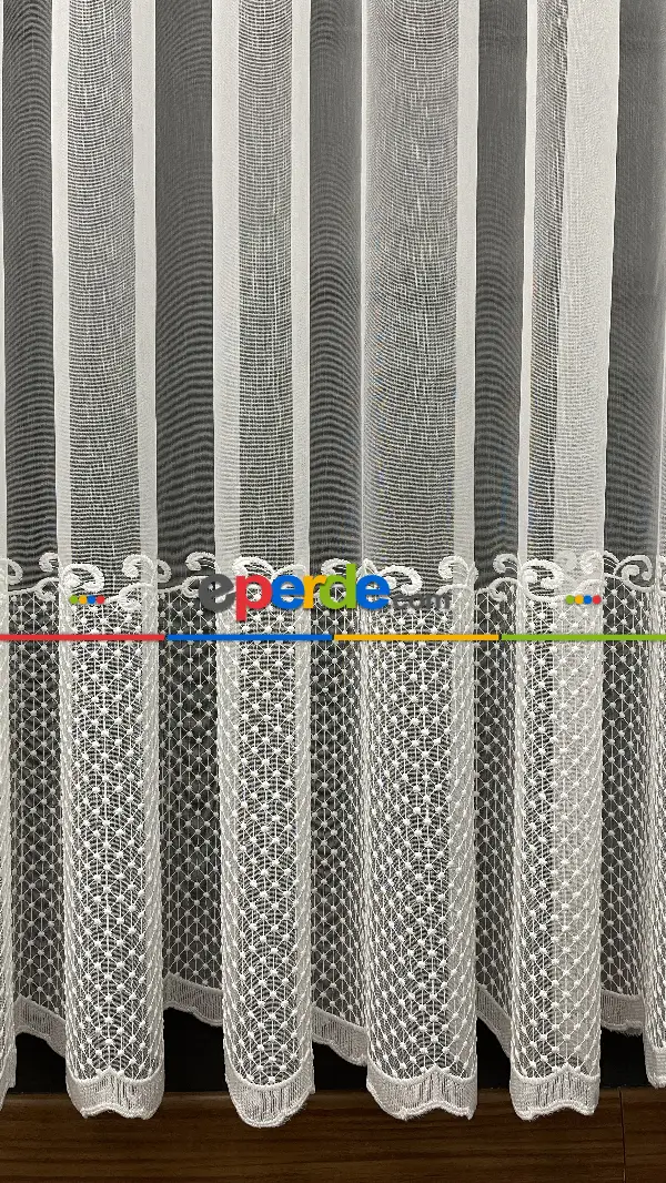 Oturma Odası - Trend Perde Modelleri 2023 Motif Desenli Nakışlı Tül Perde 01