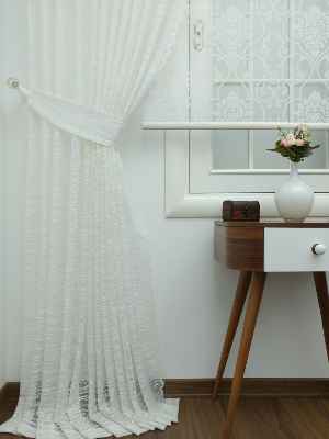 Düz Tül Fon Perde- Ekru