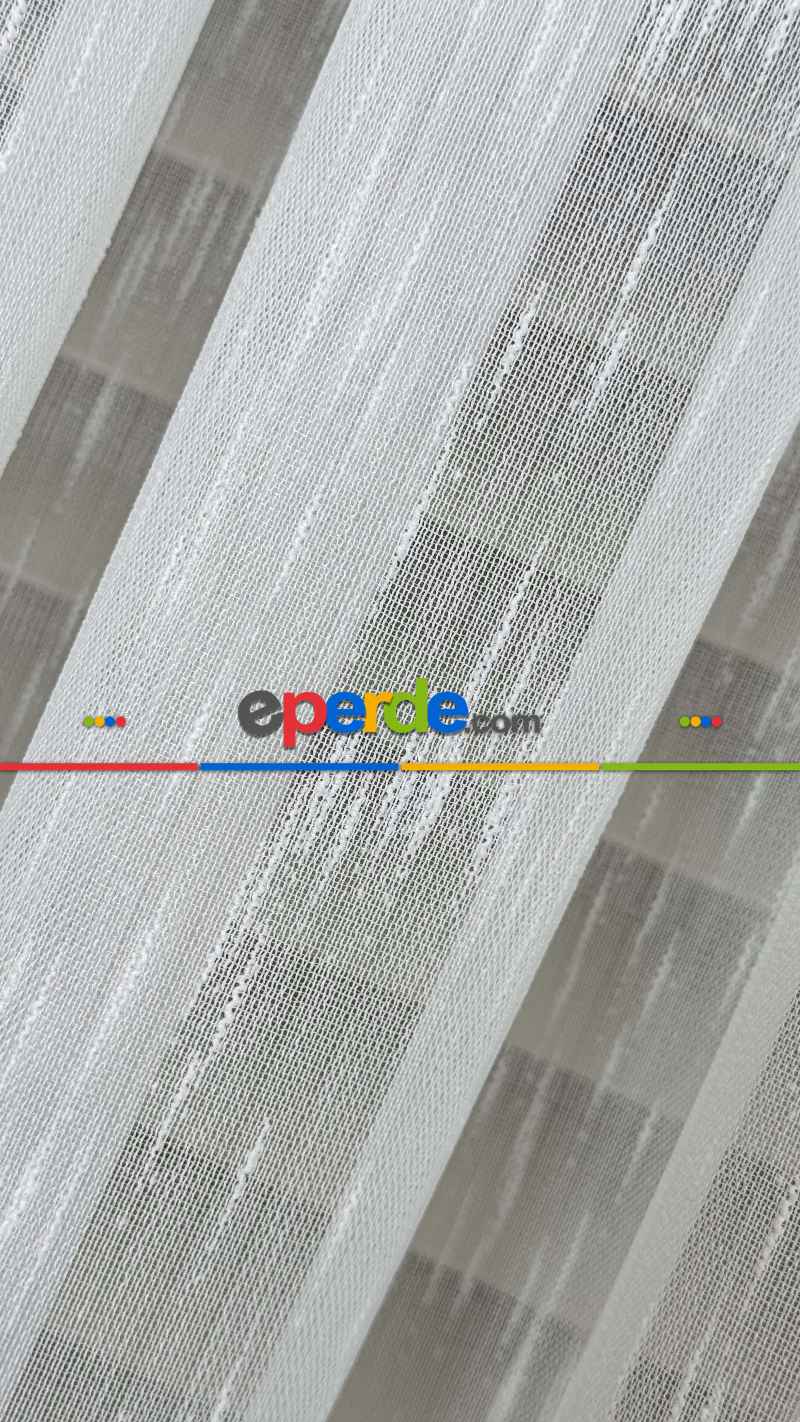 Ekru, Bambu Keten,tül Perde,yumuşak Ve Dökümlü