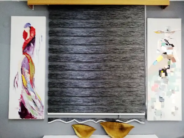 Bambu Zebra 2021 Sezonu Siyah-gri Kırçıllı A Kalite Bambu Zebra Perde- Siyah