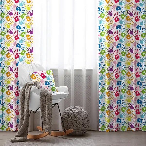 Renkli Eller Fon Perde Evim1620 Kumaşı Kalındır Duck Bezi Değildir