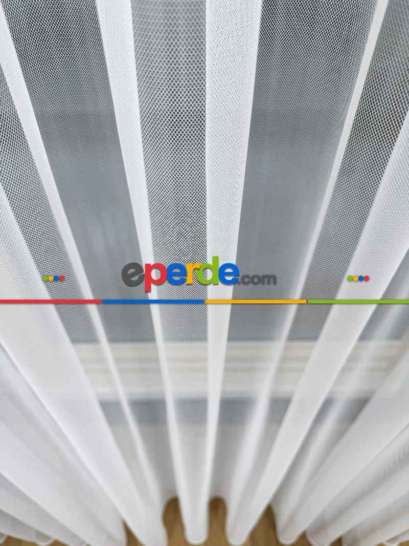 Salon - Ekru Grek Düz Tül Perde, Ütü İstemeyen Tül