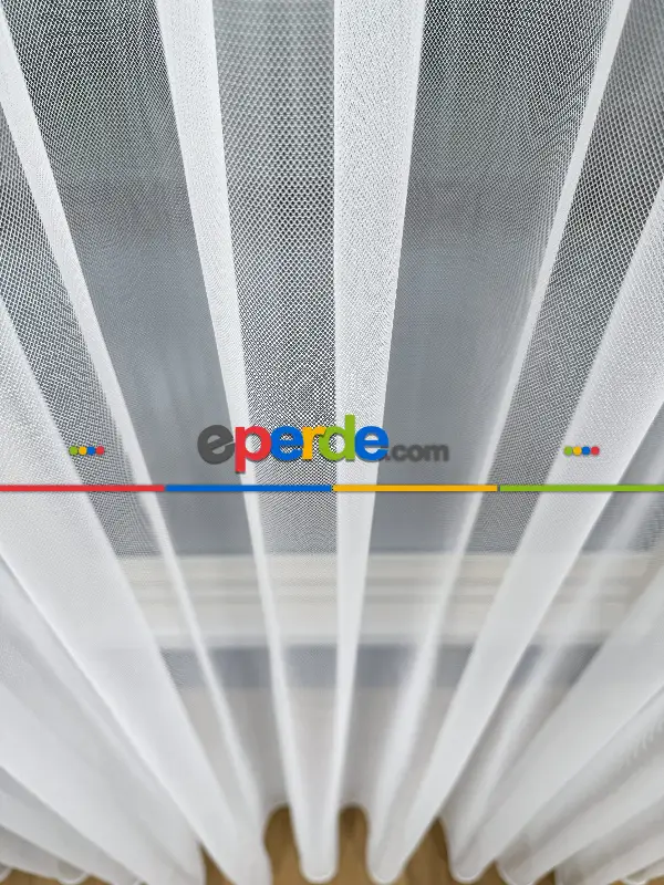 Salon - Ekru Grek Düz Tül Perde, Ütü İstemeyen Tül