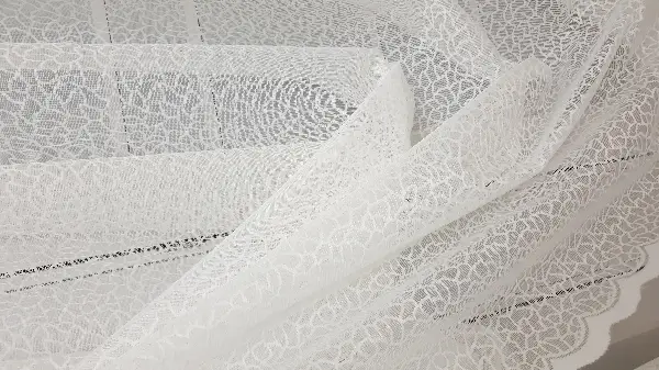 Arı Peteği Tül Perde- Beyaz