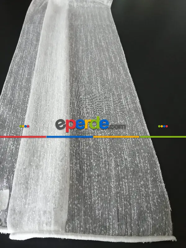 Kar Tanesi Serpme Desen Tül Perde - Krem