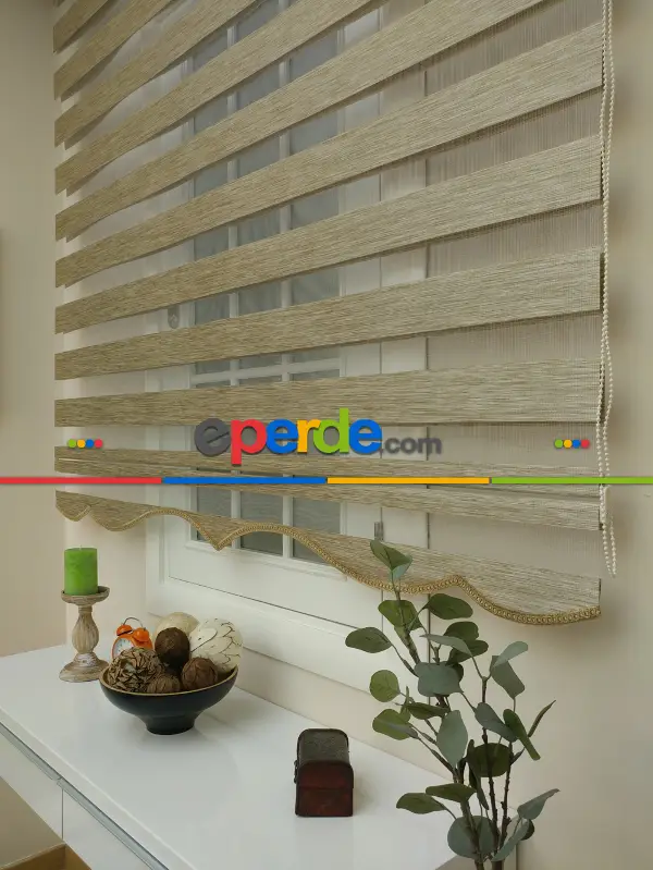 Salon Zebra Perde - Zebra Perde -bambu Zebra (eco Serisi )- Açık Vizon