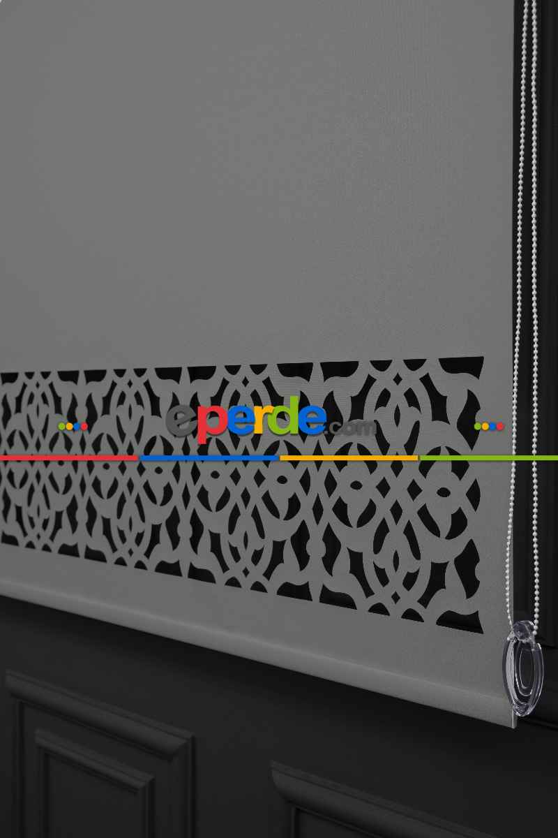 Açık Gri Renk Lazer Kesim Mat Stor Perde (ister Düz - İster Lazer Kesimli Satın Alın)