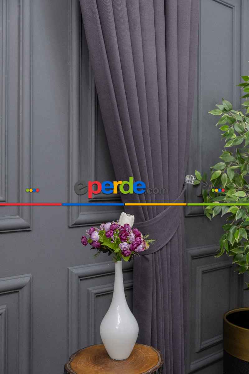 Atirasit Gri Düz Fon Perde En Dökümlü Fon Perde