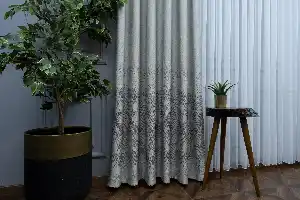 Modern Pano Fon Perde Renk Geçişli Çift Renk - 505- Bej-yeşil Koyu Yeşil-gri Açık
